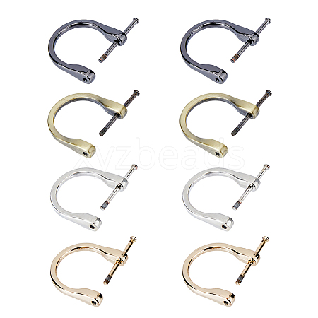 DICOSMETIC 8Pcs 4 Colors Alloy D-Ring Anchor Shackle Clasps FIND-DC0005-59-1