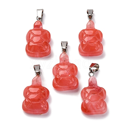 Cherry Quartz Glass Pendants G-B127-06P-04-1