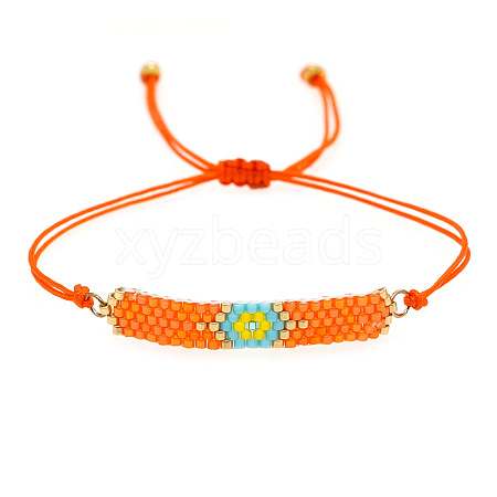 Glass Seed Bead Link Bracelets ZX2493-1-1