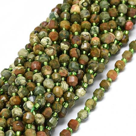 Natural Rhyolite Jasper Beads Strands G-O201B-08-1