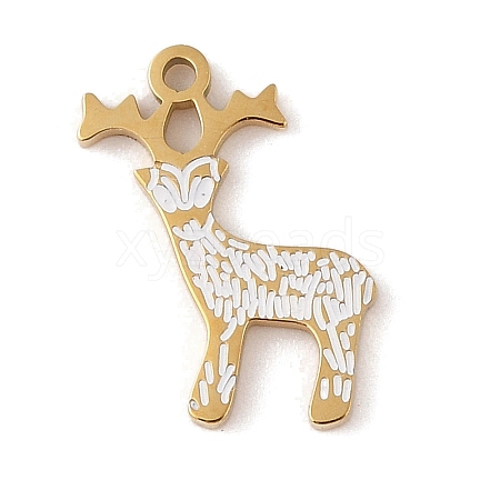 Christmas Theme Ion Plating(IP) 304 Stainless Steel Enamel Pendants STAS-Z083-09G-02-1