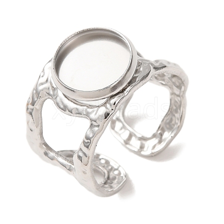 Hammered 304 Stainless Steel Cuff Ring Components SA-CBAC0DF-02B-P-1