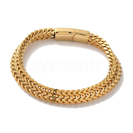 Vacuum Plating 201 Stainless Steel Wheat Chain Bracelets for Women Men BJEW-H612-06A-G-1