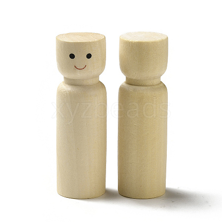 Unfinished Wooden Peg Dolls Display Decorations WOOD-E015-01B-1