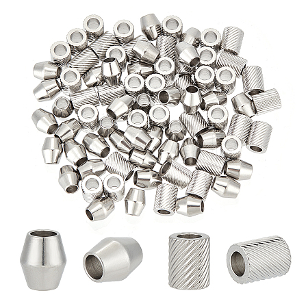 Unicraftale 80Pcs 2 Style 201 Stainless Steel European Beads STAS-UN0048-16-1