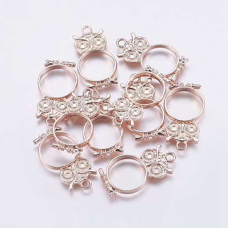 Alloy Open Back Bezel Pendants PALLOY-P163-09RG-1