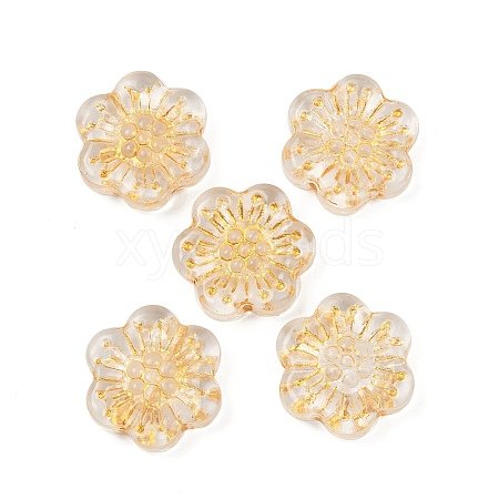 Baking Paint and Golden Metal Enlaced Glass Beads DGLA-T004-09A-1