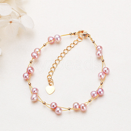 Natural Freshwater Pearl Beaded Bracelets for Women WG42834-01-1