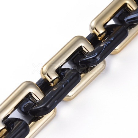 Handmade CCB Plastic Boston Link Chains AJEW-JB00683-07-1