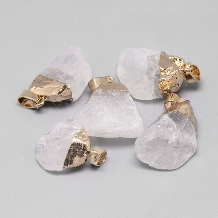 Rough Raw Natural Quartz Crystal Pendants X-G-Q481-109-1