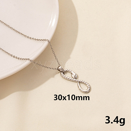 304 Stainless Steel Serpentine Pendant Necklaces RN6163-11-1