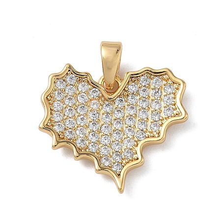 Brass Micro Pave Cubic Zirconia Pendants KK-C140-05E-G-1