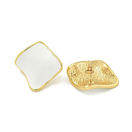 PVD Vacuum Plating 304 Stainless Steel & Enamel Stud Earrings for Women EJEW-G401-02G-01-1