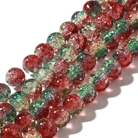 Crackle Glass Beads Strands CCG-C002-6mm-12-1