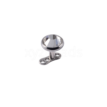 Stainless Steel Rhinestone Dermal Anchor Base/Top for Women Men WGB1D88-11-1