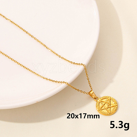 Stainless Steel Moon Sun Chain Necklace Simple Elegant Cool Style RF4782-12-1