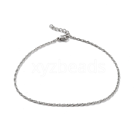 Non-Tarnish 304 Stainless Steel Rope Chains Bracelets BJEW-K240-07P-1