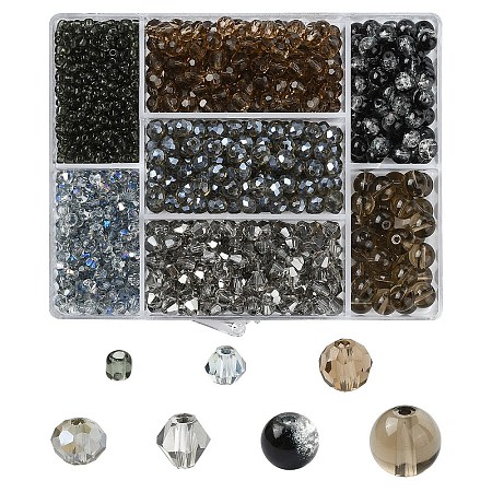 Electroplate Glass Beads & Spray Painted Crackle Glass Beads & Transparent Glass Beads DIY-YW0010-41-1