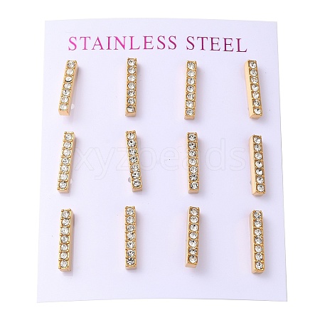 PVD Vacuum Plating 304 Stainless Steel Stud Earring EJEW-C099-08G-1