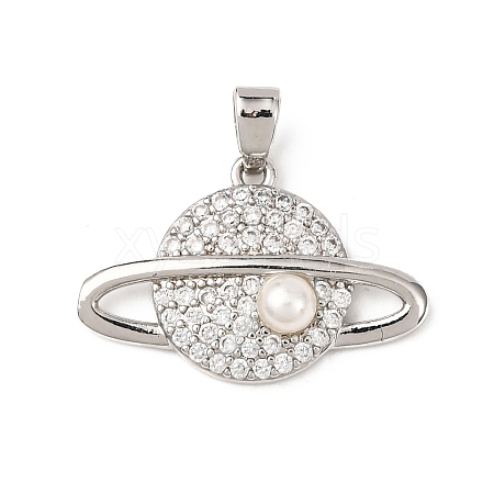 Brass Micro Pave Cubic Zirconia Pendants KK-F917-05B-P-1