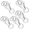 Anti-Tarnish Beebeecraft 5Pcs Rhodium Plated 925 Sterling Silver Lobster Claw Clasps STER-BBC0006-22-1