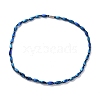 Synthetic Hematite Twist Rectangle & Round Beaded Necklace with Magnetic Clasp for Men Women G-C006-09BL-1
