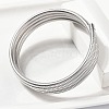 304 Stainless Steel Spring Multi-strand Bangles for Women BJEW-Z086-01P-02-3