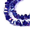 Electroplate Transparent Glass Beads Strands GLAA-N021-4mm-02-3