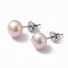 Natural Pearl Ear Studs EJEW-P223-01E-P04-1