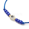 2Pcs Flat Round with Heart Acrylic Braided Bead Bracelets Set with Glass Seed BJEW-JB08034-05-6