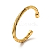 Ion Plating(IP) 304 Stainless Steel Twist Rope Open Cuff Bangle BJEW-P283-10B-G-3