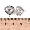 Brass with Cubic Zirconia Stud Earrings Findings KK-B087-10P-3