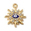 Alloy Enamel Rhinestone Glass Pendants ENAM-U003-02G-10-1