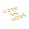 Clear Cubic Zirconia Diamond Hoop Earrings EJEW-G312-06G-4