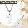 1Pc 304 Stainless Steel Figaro Chain Number Pendant Necklaces NJEW-BBC0001-28D-P-6