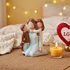Mother & Daughter & Son Resin Sculpture Display Decorations DJEW-WH0053-82B-3