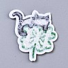 Cat with Clover Appliques DIY-S041-119-2