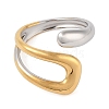 304 Stainless Steel Open Cuff Rings for Women RJEW-Z058-03G-2