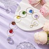 Colorful Glass Octagon Beads & Brass Rings Hanging Ornaments HJEW-JM02145-2