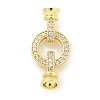 Brass Micro Pave CLear Cubic Zirconia Fold Over Clasps KK-Q814-01G-1