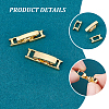 24Pcs 2 Styles Brass Fold Over Clasps KK-UN0003-11G-5