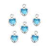 Heart Brass Glass Charms LS-KK-S385-01S-08-1