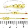 Brass Enamel Round Beaded Link Chain CHC-G022-07G-14-2