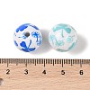 10Pcs Opaque Printed Acrylic Beads OACR-S146-02-3