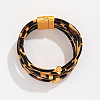 Leopard Print Pattern PU Leather Cord Multi-strand Bracelets for Women XT9904-5