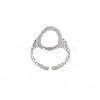 Non-Tarnish 304 Stainless Steel Open Oval Wide Cuff Ring for Women RJEW-S405-167P-2