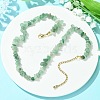 Natural Green Aventurine Chips Beaded Necklace NJEW-FZ00004-03-5