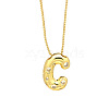 Brass Micro Pave Clear Cubic Zirconia Initial Pendant Necklaces FS-WGF17D9-08-1