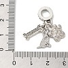 Rack Plating Alloy Crystal Rhinestone European Dangle Charms PALLOY-S189-20P-3