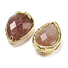 Natural Strawberry Quartz Faceted Pendants G-M431-06G-06-2